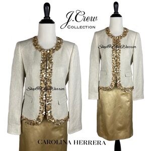 Carolina Herrera rare champagne silk/cotton pencil skirt *shop@iamwarrior
